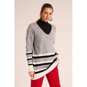 Sweter w kolorze szarym. Swetry oversize marki Lafaba. W wyprzedaży za 129,95 zł.