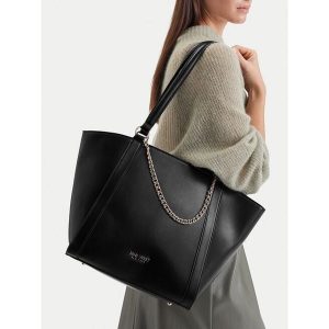 Torebka Nine West. Czarne shopper bag Nine West, bez wzorów, bez dodatków. Za 229,99 zł.