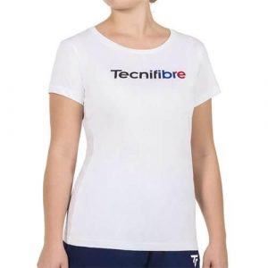 Koszulka sportowa damska Tecnifibre 22WCUTE22. Białe koszulki sportowe TECNIFIBRE, bez wzorów, z bawełny, bez ramiączek. Za 89,99 zł.