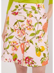 Blutsgeschwister Szorty "Rainbowfull of light vitamins" w kolorze jasnoróżowo-zielonym rozmiar: XXL. Różowe spódnice Blutsgeschwister, xxl, bez wzorów, z bawełny, midi. Za 100,04 zł.