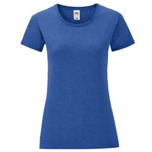 Koszulka Damska Iconic 150. Niebieskie bluzki FRUIT OF THE LOOM, s, bez wzorów, sportowe, bez kołnierzyka, bez ramiączek. Za 28,99 zł.