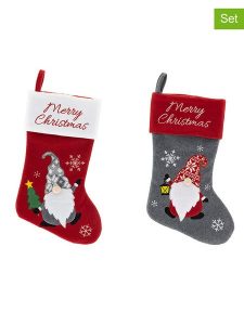 Hollybell Skarpety świąteczne (2 szt.) w kolorze szaro-czerwonym rozmiar: onesize. Czerwone skarpetki Hollybell, bez wzorów, z materiału. Za 39,21 zł.