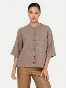 ONLY Kardigan Camilla 15348772 Brązowy Regular Fit. Brązowe kardigany ONLY, z syntetyku. Za 149,99 zł.