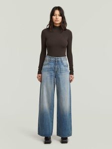 G-Star Dżinsy - Loose fit - w kolorze niebieskim rozmiar: W29/L30. Niebieskie jeansy G-Star, z aplikacjami, ze skóry, z podwyższonym stanem. Za 228,38 zł.