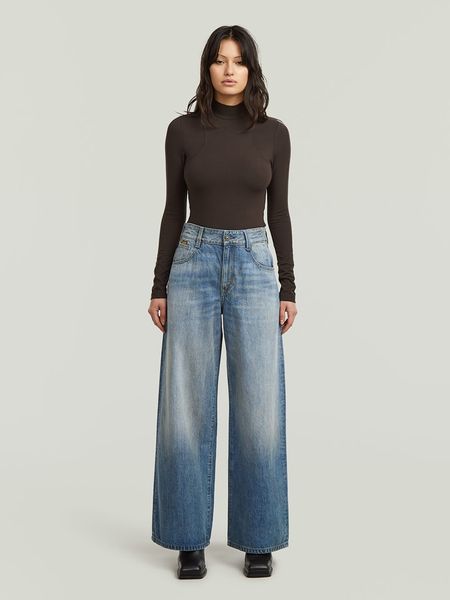 G-Star Dżinsy - Loose fit - w kolorze niebieskim rozmiar: W29/L30. Niebieskie jeansy G-Star, z aplikacjami, ze skóry, z podwyższonym stanem. Za 228,38 zł.