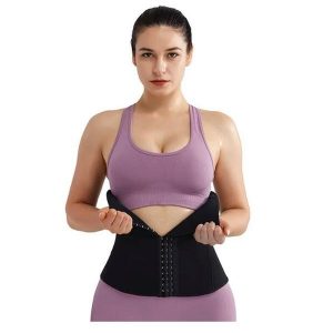Podwójny pas wyszczuplający dla kobiet SlimBody. Czarne rajstopy i pończochy SLIMBODY, bez wzorów, z materiału. Za 89,00 zł.