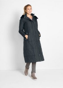 Lekki płaszcz pikowany. Czarne płaszcze bonprix, bez wzorów. Za 219,99 zł.