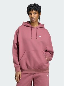 Adidas Bluza Essentials Oversized Fleece Hoodie KT2272 Różowy Regular Fit. Czerwone bluzy ADIDAS, s, bez wzorów, z bawełny, bez kaptura. Za 238,99 zł.