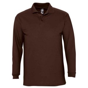 Koszulka Polo Z Długim Rękawem Dla Dorosłych Unisex Winter II. Brązowe bluzki SOL'S, m, bez wzorów, casualowe, bez kołnierzyka, bez ramiączek. Za 107,99 zł.