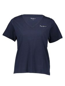 Pepe Jeans Koszulka w kolorze granatowym rozmiar: S. Niebieskie bluzki Pepe Jeans, s, bez wzorów, z bawełny, bez kołnierzyka, bez ramiączek. Za 83,42 zł.