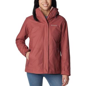 Kurtka turystyczna damska Columbia Bugaboo II I/C Fleece 3w1. Czerwone kurtki Columbia, l, bez wzorów, bez kaptura. Za 469,99 zł.