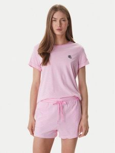 LAUREN RALPH LAUREN Piżama ILN12503 Różowy Regular Fit. Czerwone piżamy Lauren Ralph Lauren, bez wzorów, z bawełny, bez ramiączek. Za 379,99 zł.