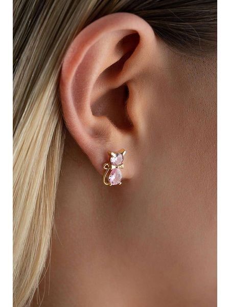 Heliophilia Pozłacane kolczyki-wkrętki z cyrkoniami rozmiar: onesize. Różowe kolczyki Heliophilia, z cyrkonią, pozłacane. Za 87,19 zł.