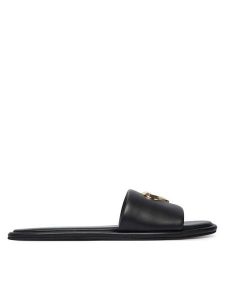 LOVE MOSCHINO Klapki JA28252G0OIA0000 Czarny. Czarne klapki LOVE MOSCHINO, bez wzorów, ze skóry, bez obcasa. Za 482,99 zł.