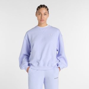 Bluza damska New Balance WT41500DYK – fioletowa. Fioletowe bluzy New Balance, l, bez wzorów, z bawełny, bez kaptura. Za 339,99 zł.