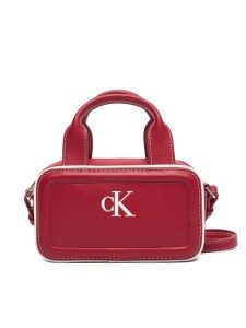 Calvin Klein Torebka Contrast Ck Mini Bauletto Bag LV04F1257G Bordowy. Czerwone torebki klasyczne Calvin Klein, bez wzorów, ze skóry, bez dodatków. Za 369,99 zł.