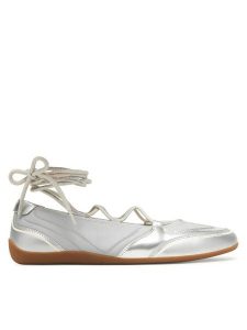 KARL LAGERFELD Baleriny Altia KL66111 Srebrny. Szare balerinki KARL LAGERFELD, bez wzorów, ze skóry, bez obcasa, bez zapięcia. Za 442,99 zł.