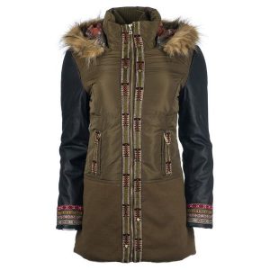 Desigual Płaszcz Damski Porto 44 Khaki. Płaszcze marki Desigual. W wyprzedaży za 645,00 zł.
