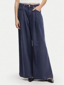 BOSS Jeansy Slouchy 50552533 Granatowy Wide Leg. Niebieskie jeansy Boss, bez wzorów, z bawełny. Za 682,99 zł.