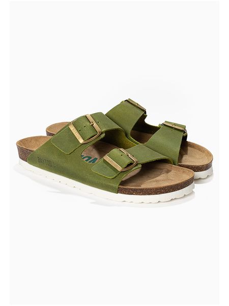 BAYTON Skórzane klapki "Atlas" w kolorze zielonym rozmiar: 38. Zielone klapki Bayton, bez wzorów, z otwartym noskiem, bez obcasa. Za 132,36 zł.