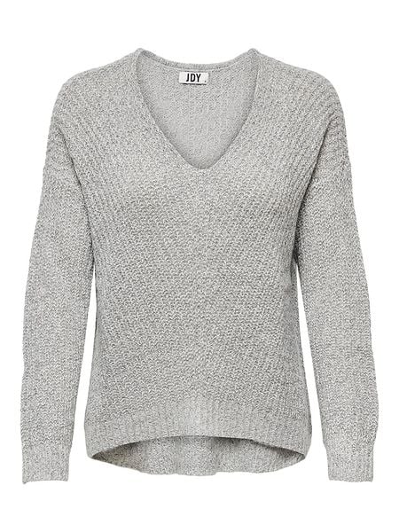 JDY Sweter "New" w kolorze jasnoszarym rozmiar: XL. Szare swetry oversize JDY, xl, bez wzorów, ze splotem, bez ramiączek. Za 56,79 zł.