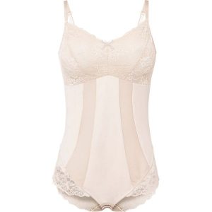 Body shape, średni stopień modelowania sylwetki. Czarne body i gorsety bonprix, bez wzorów, z koronki. Za 124,99 zł.