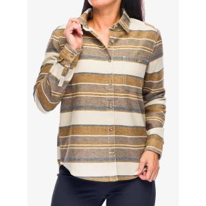 Koszula turystyczna damska Royal Robbins Clouds Rest Hemp LS. Brązowe koszule ROYAL ROBBINS, bez wzorów, bez kołnierzyka, bez ramiączek. Za 455,99 zł.