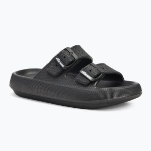 Klapki damskie Ellesse Karly. Czarne klapki Ellesse, bez wzorów, z materiału, bez obcasa. Za 52,99 zł.