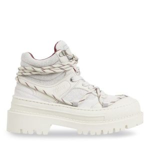 Trapery Tommy Jeans. Białe buty zimowe Tommy Jeans, z jeansu, bez obcasa, bez zapięcia. Za 749,99 zł.