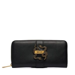 Portfel Just Cavalli. Czarne portfele Just Cavalli, bez wzorów. Za 429,99 zł.