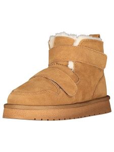 Geographical Norway Botki zimowe "Oscratch" w kolorze jasnobrązowym rozmiar: 37. Brązowe botki Geographical Norway, na zimę, bez wzorów, z futra, bez obcasa, bez zapięcia. Za 130,99 zł.