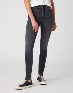 DAMSKIE SPODNIE JEANSOWE WRANGLER HIGH RISE SKINNY SOFT STORM W27H-ZJ-29K 112128153. Rurki Wrangler, z jeansu. Za 209,99 zł.