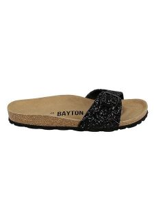 BAYTON Klapki "Zephyr" w kolorze czarnym rozmiar: 37. Czarne klapki Bayton, bez wzorów, z otwartym noskiem, bez obcasa. Za 109,95 zł.