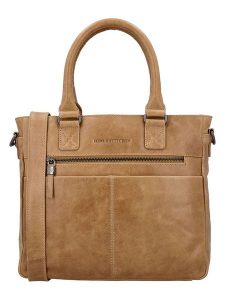 HIDE & STITCHES Skórzana torebka "Porto" w kolorze jasnobrązowym - 33 x 28 x 9 cm rozmiar: onesize. Brązowe torebki klasyczne HIDE & STITCHES, bez wzorów, z materiału, przez ramię, bez dodatków. Za 382,99 zł.