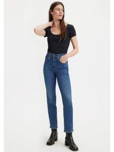 Levi´s Dżinsy "724" - Regular fit - w kolorze niebieskim rozmiar: W31/L32. Niebieskie jeansy z aplikacjami, z podwyższonym stanem. Za 197,63 zł.