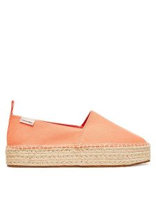 Calvin Klein Jeans Espadryle Platform Espadrille Ml Cs YW0YW01871 Pomarańczowy. Brązowe espadryle Calvin Klein Jeans, bez wzorów, z jeansu, bez obcasa. Za 219,99 zł.