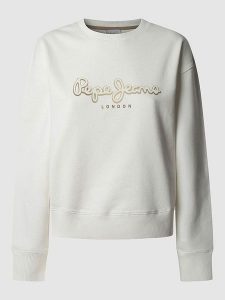 Pepe Jeans Bluza "Maddy" w kolorze kremowym rozmiar: M. Brązowe bluzy Pepe Jeans, m, bez wzorów, z bawełny, bez kaptura. Za 171,28 zł.