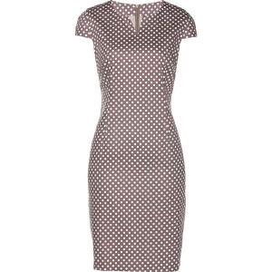 Sukienka bonprix brązowo-biały w groszki. Sukienki marki bonprix. Za 89,99 zł.