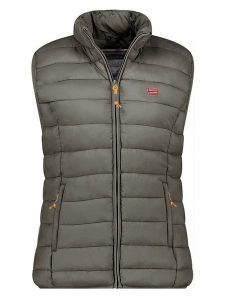 Geographical Norway Kamizelka pikowana "Vatikolor" w kolorze khaki rozmiar: XXL. Brązowe kamizelki Geographical Norway, xxl, bez wzorów, bez kołnierzyka, bez ramiączek, bez kaptura. Za 135,49 zł.