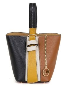 Mia Tomazzi Skórzana torebka w kolorze czarno-jasnobrązowym - 15 x 21 x 15 cm rozmiar: onesize. Brązowe torebki klasyczne Mia Tomazzi, bez wzorów, z materiału, przez ramię, bez dodatków. Za 304,99 zł.