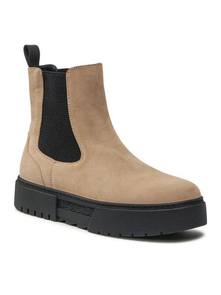 Jenny Fairy Sztyblety WS5895-01 Beżowy. Brązowe botki Jenny Fairy, bez wzorów, ze skóry, bez obcasa, na płaskiej podeszwie, bez zapięcia. Za 169,99 zł.