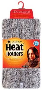 Damski zimowy komin na szyję jasnoszary - Heatweaver, One Size. Szare szaliki HEAT HOLDERS, na zimę, bez wzorów, z dzianiny. Za 175,99 zł.