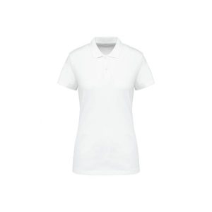 Koszulka polo z suprima dla kobiet Kariban Premium. Białe bluzki KARIBAN, bez wzorów, z bawełny, bez kołnierzyka, bez ramiączek. Za 161,50 zł.