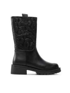 Simple Botki SL-26-02-000036 Czarny. Czarne botki Simple, bez wzorów, ze skóry, bez obcasa, na płaskiej podeszwie, bez zapięcia. Za 509,99 zł.