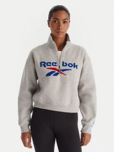 Reebok Bluza Jazz RK25170CCW Szary Regular Fit. Szare bluzy Reebok, s, bez wzorów, z bawełny, bez kaptura. Za 219,99 zł.