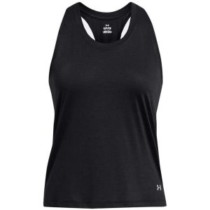 Tank top do biegania damski Under Armour Launch Singlet. Czarne topy Under Armour, l, bez wzorów, sportowe, bez kołnierzyka, bez ramiączek. Za 89,99 zł.