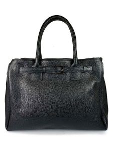 Lia Biassoni Skórzana torebka w kolorze czarnym - 38 x 28 x 15 cm rozmiar: onesize. Czarne torebki klasyczne Lia Biassoni, bez wzorów, z materiału, przez ramię, bez dodatków. Za 443,95 zł.