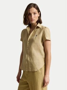 Polo Ralph Lauren Koszula 211973366507 Beżowy Regular Fit. Brązowe koszule Polo Ralph Lauren, l, bez wzorów, ze lnu, bez kołnierzyka, bez ramiączek. Za 499,99 zł.