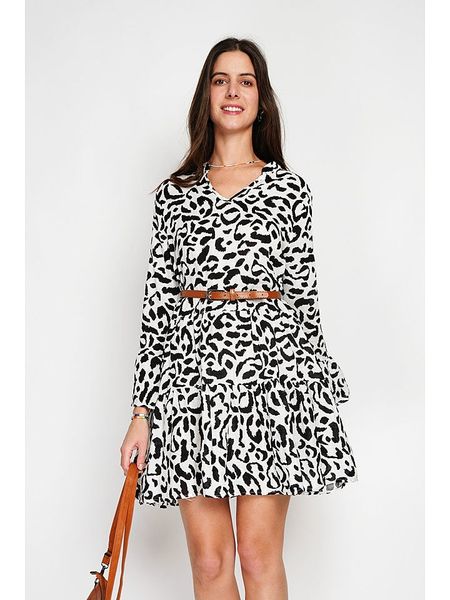 William de Faye Sukienka w kolorze biało-czarnym rozmiar: 34. Białe sukienki William de Faye, bez wzorów, klasyczne, bez kołnierzyka, bez ramiączek, midi, rozkloszowane. Za 78,47 zł.