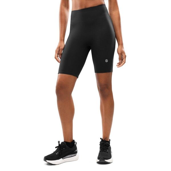 Damskie krótkie legginsy kolarki do biegania Fitness Siroko Thames Black. Czarne legginsy SIROKO, bez wzorów, z tkaniny. W wyprzedaży za 147,00 zł.